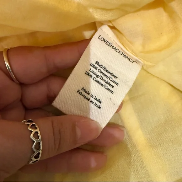 Loveshackfancy Bright Yellow Lemon Drop Hand Dye Ruffle Mini Skirt size Medium - Picture 7 of 9